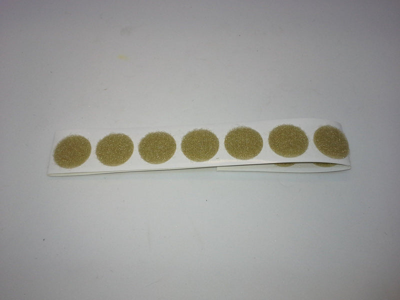 Tan Crab Coin strip with seven circular tokens on white backing
