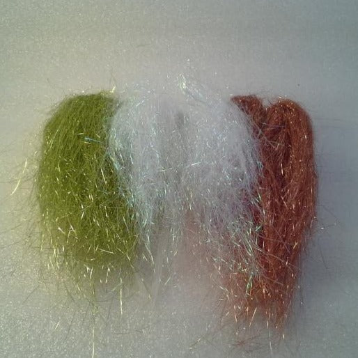 Wing n' flash fly-tying material: green and reddish-brown wing fibers