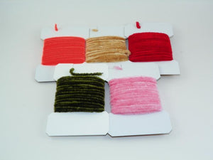 five packages of danville rayon chenille used for tying wooly buggers and other fly fishing flies