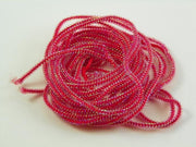 Micro pearl-studded braid cord, red with metallic specks
