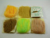 six packages of Fly Rite poly dubbing used for tying fishing flies like the Klinkhamer Emerger