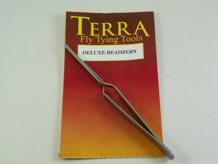 Beadzer metal tool with angled tip, shown in retail packaging