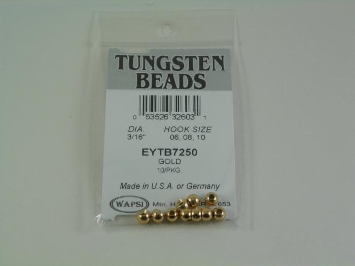 Gold tungsten bomb beads in clear bag, small round beads
