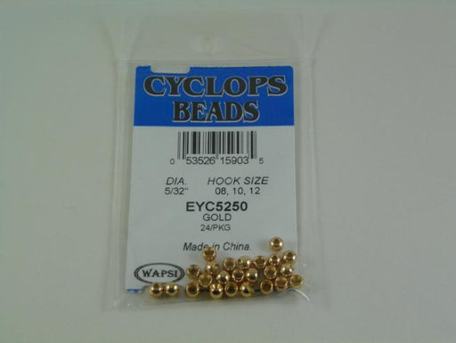 package of gold colored beads used for adding weight and shine to fishing flies