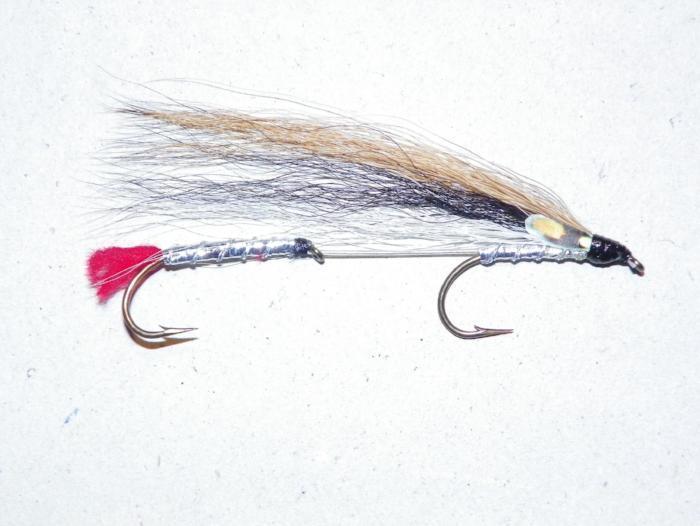 Black nose dace tandem fly for trolling lakes