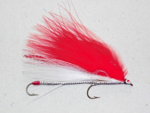 red and white marabou from Rangeley Maine fly fishing shop