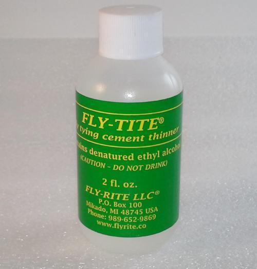 two ounce bottle of Fly-Tite head cement thinner