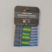Fish skin stripping guards 3-pack in dark gray, green-yellow, and blue patterns