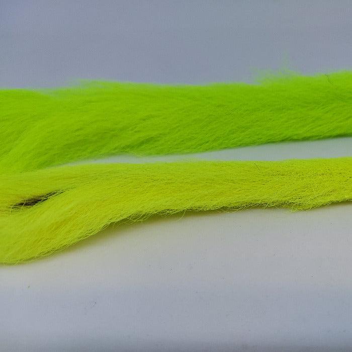 Orvis fluorescent calf tail streamer in neon chartreuse-green