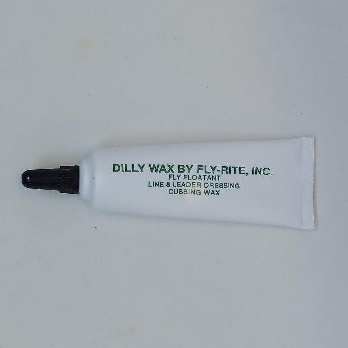 a tube of dilly wax used as a floatant