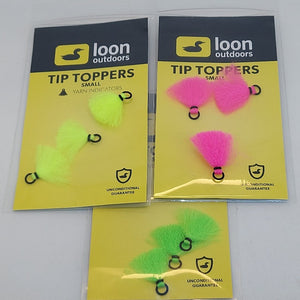 three packages of Loon Outdoors Tip Toppers small strike indicators