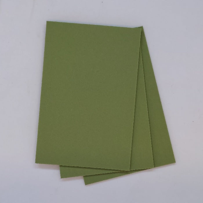 3 mm fly foam sheet, olive green folded stack of rectangular pads
