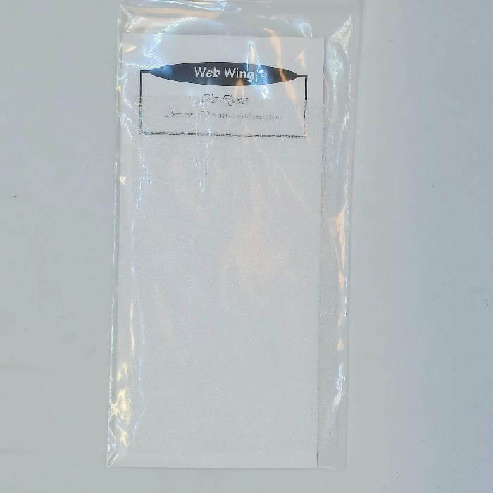 White web wing sheet in a plastic sleeve