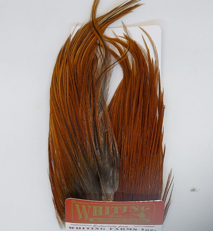 Bugger pack feather bundle, brown and dark gray hackle feathers