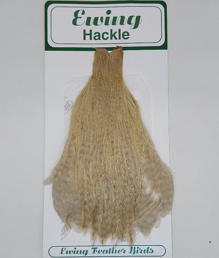 Hen cape feather, Ewing Hackle, light tan dun