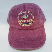 Cranberry logo trucker hat with embroidered front patch and vented mesh side panels