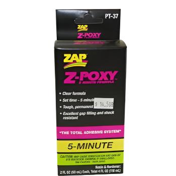 Epoxy resin kit box, Z-POXY 5-minute, black and purple label