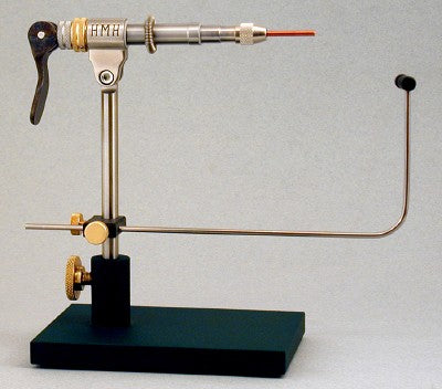Bobbin rest with metal arm, clamp, and black base stand for sewing thread.