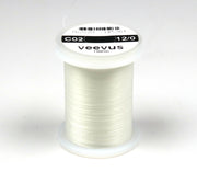 Veevus thread spool, white 12/0 on bobbin with label