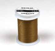 Veevus thread spool, tan gold 12/0 on bobbin with label