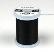 Veevus thread spool, black 12/0 on bobbin with label