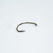 Heavy wide-gape scud hook, Continuous bend, down-eye, 2X-heavy wire, 1X -short shank, forged, reversed, bronze, used for Scud, shrimp, grubs, pupae, San Juan worm, nymph