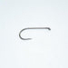 a Daiichi fly fishing hook with Round bend, standard shank length, down-eye, bronze, barbless  USES: traditional dry flies