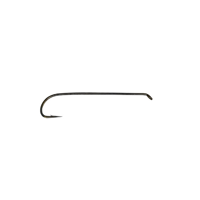 Daiichi 2340 streamer hook, black steel, curved with barbed point