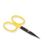 black Loon tying scissors with large yellow loop handles