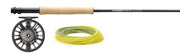 Sage fly fishing outfit: reel, rod, and pale yellow fly line