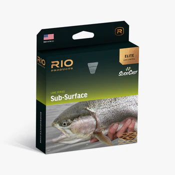 Sub-surface fishing lure package with Elite branding and Rio Lake logo