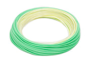 Green and pale yellow fly line coil