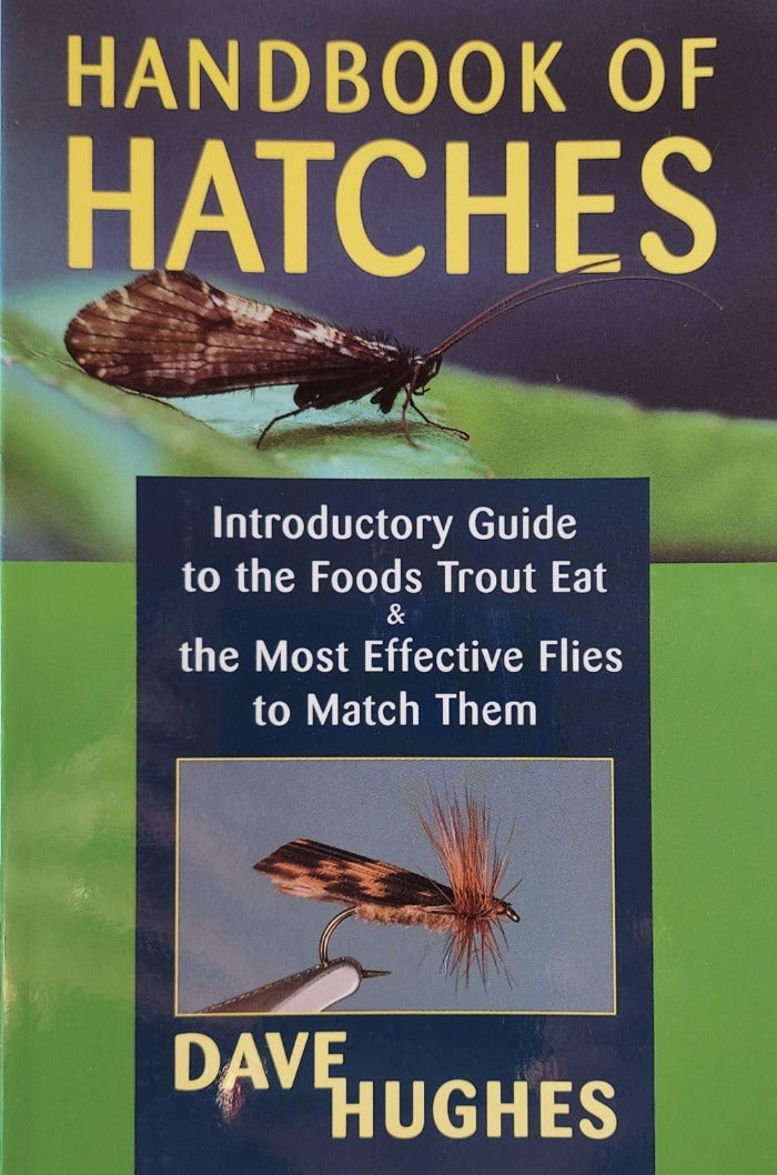 Handbook of Hatches book cover with trout-flies intro text and Dave Hughes author name
