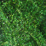 Hareline Krystal Flash chenille, bright green iridescent glitter fibers