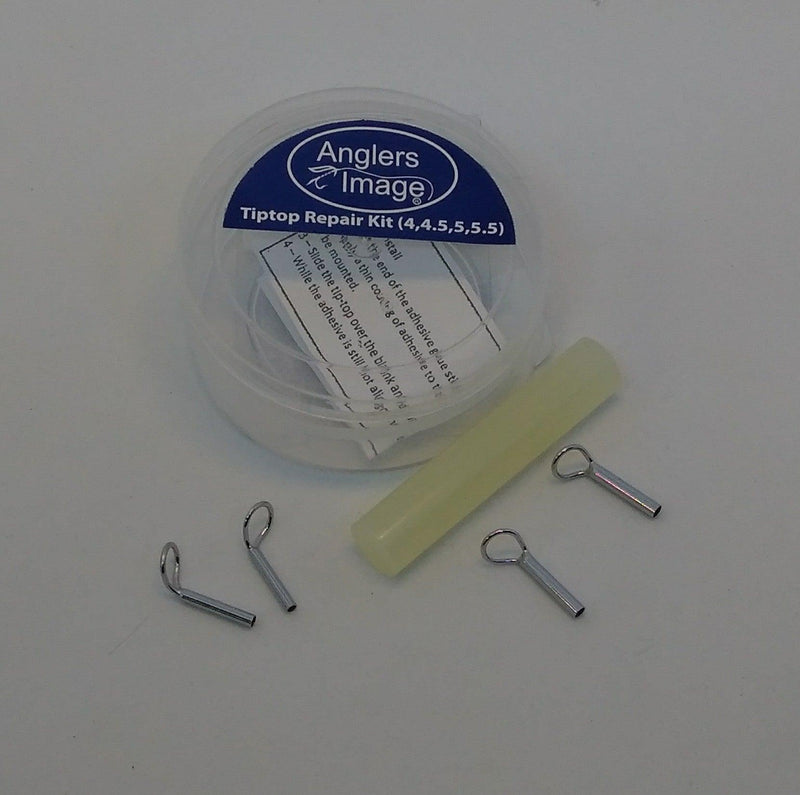 Anglers Image fishing rod tip repair kit with plastic reel and metal tip retainers