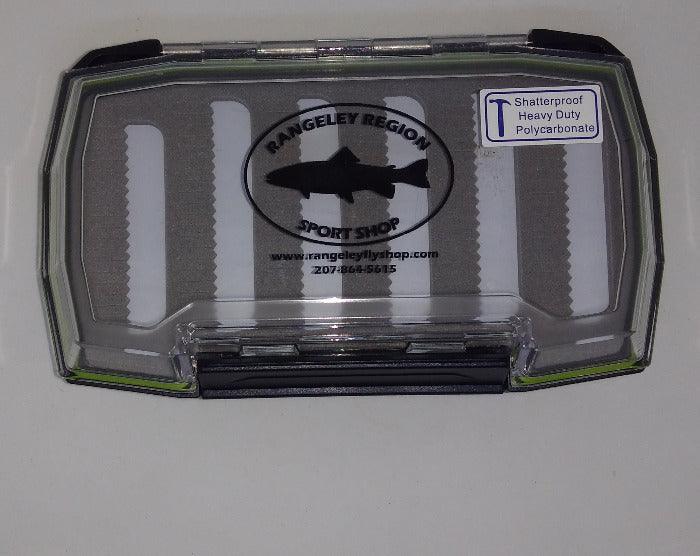 TETON polycarbonate waterproof box with transparent lid and black center latch, label on top