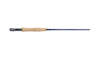 Douglas LRS rod with cork grip and dark reel seat on blue shaft