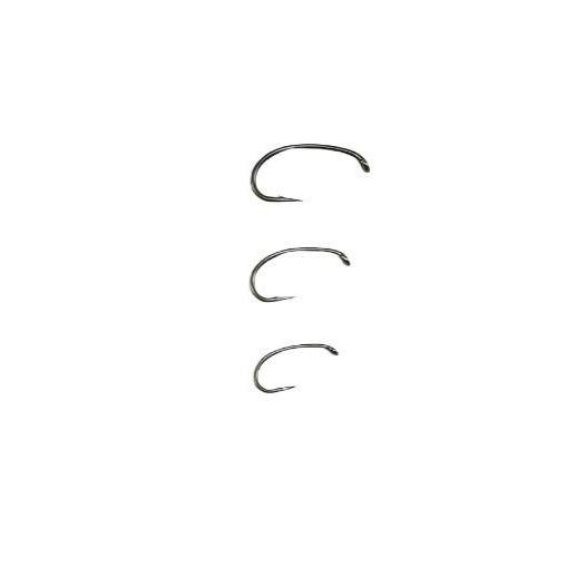 Curved caddis fly hooks, set of 3 stainless-steel curved wire hooks