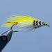 colonel bates streamer fly with silver body, red tail, yellow feather wing ad striped cheek at a maine fly shop