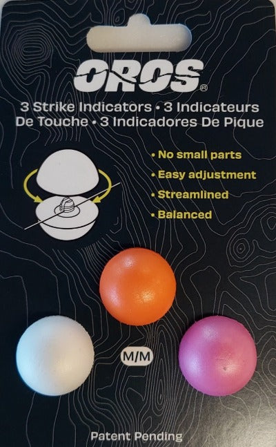 Blister pack showing three foam strike indicators: orange, white, and purple