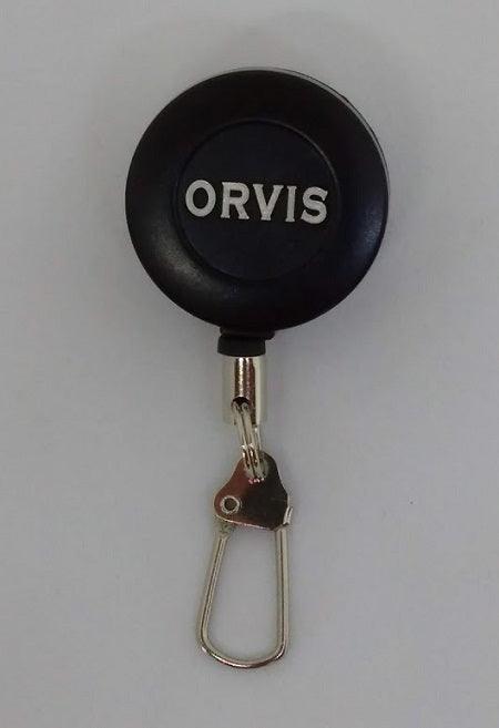 black Orvis pin on zinger for holding fly fishing tools