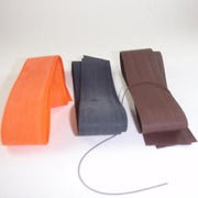 Round rubber strip roll, orange, dark gray, and brown with loose loop