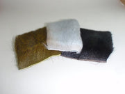 Deer short fine hair swatches in natural brown, olive, black, and white