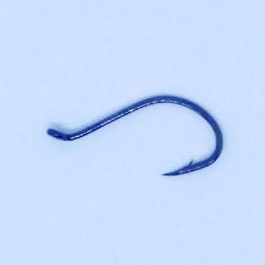 Salmon fishing hook in dark blue with a curved barb