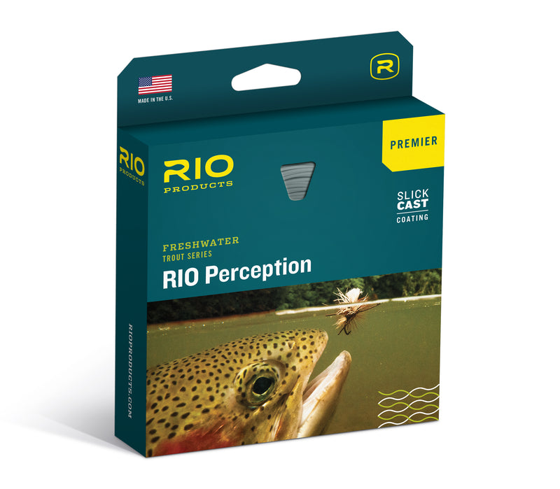 Rio Premier Perception fly line box, green camo, slick cast coating
