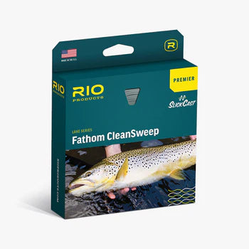 Fathom CleanSweep Premier fly line box, teal and dark print, clear window handle