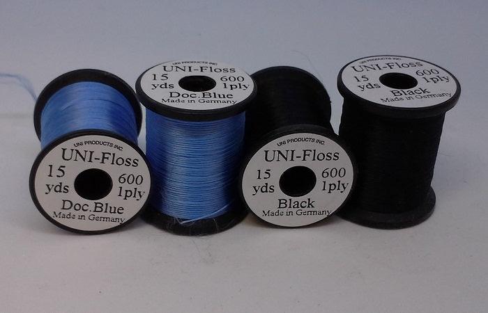 Embroidery floss spools, Doc Blue and Black, 600 yds each, 1-ply