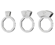 Sage ESN drag setting pieces with silver hex shapes and measurement markings