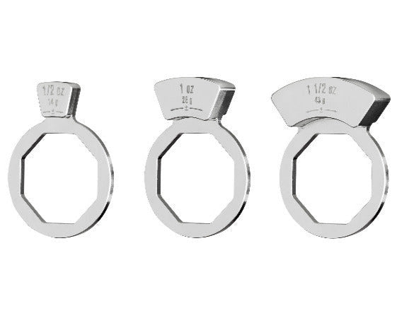 Sage ESN drag setting pieces with silver hex shapes and measurement markings