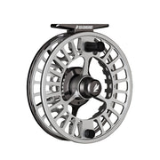 Sage Arbor XL fly fishing reel in gray with cutout spokes and black drag knob